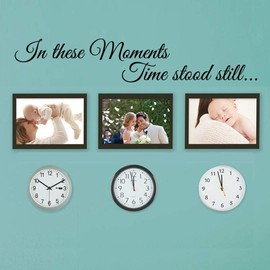 BATTOO in These Moments time Stood Still Vinyl Wall Decal- in These Moments Decal- Family Decals Quote(Black, 60" wx10.8 h)