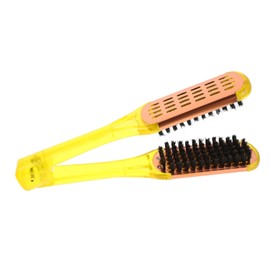 IWOWHERO Hair Straightening Comb Double Sided Smoothing Brush for Curly Hair 2-sided Styling Tool Static-free Massage Aluminum Alloy Travel-friendly