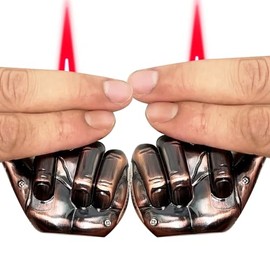 2PACK Brown Fingers Refillable Butane Windproof Torch Lighter,Cool Jet Torch Lighters,Adjustable Flame,Outdoor BBQ Candles (Without Gas)