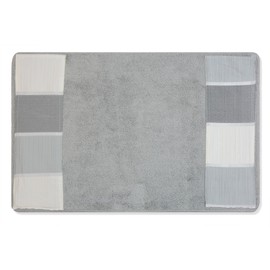 Zahari Home Modern Line Modern Bathroom Rug Classic Luxury Bath Rug Contemporary Decor Beautiful Washable Shower Mat Gray Modern Bath Mat Stylish Bath Mat Bath Shower Tub Décor