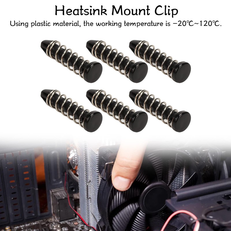 Heatsink Fastening Pin Kit, 100 Pcs Plastic Radiator Retaining Clip