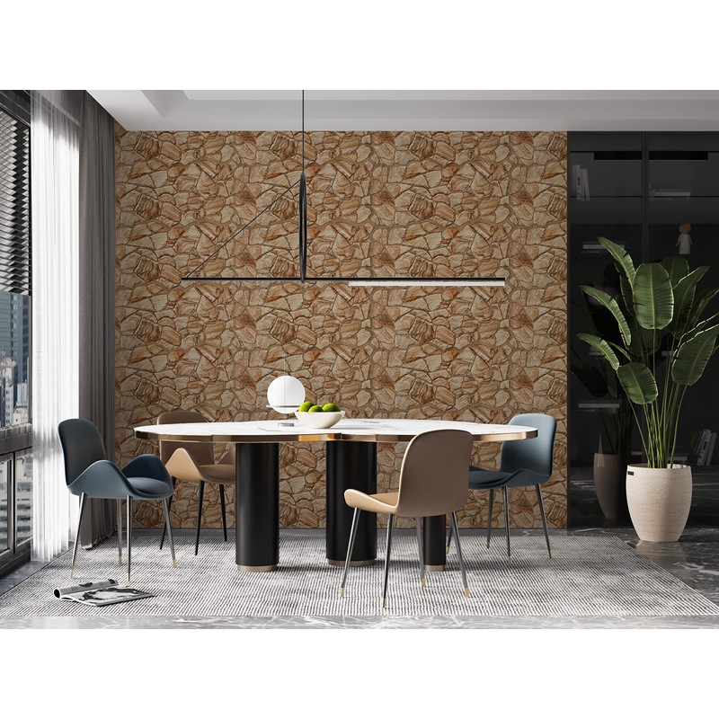Dundee Deco 3D Wall Panels - Brown Faux Stone PVC