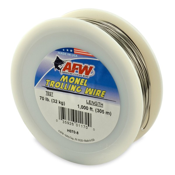 American Fishing Wire Monel Trolling Wire (Single Strand), Bright Color, 30 Pound Test, 300-Feet