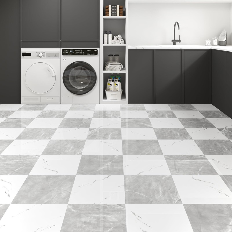 40-Pack Peel and Stick Tile Vinyl Floor Glossy 12x 12