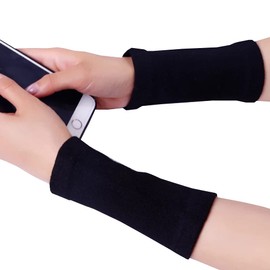 Wrist Warmer, Arm Warmer, Cashmere, Cold Protection, Smartphone Protection, Leg Warmer, Hand Warmer, Wrap Type, Arm Cover, Unisex, Black