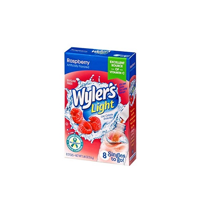 Wyler's Light Raspberry Singles To Go, 8 Drink Packets Per Box (Pack of 6)