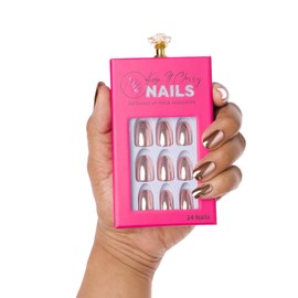 Keep It Classy Press-On Nails Kit by Monyetta Shaw || Rose Gold Chrome, Oval || Reusable, Vegan, Non-Toxic, Easy Application || One 24 Nail Kit