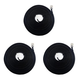 SINCODA 3 Pack 8ft Phone Telephone Extension Cord Cable Line Wire with Standard RJ12 6P6C Male to Male Plugs for Landline Telephone (3 Pack 8ft Phone Telephone Extension Cord)