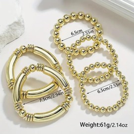 5PCS Gold Bracelet Stack for Women Chunky Cuff Bracelet Boho Bangle Bracelet Wide Cuff Bangle Bracelet Statement Bracelet for Girls Wide Open Bracelet Thick Bangle Bracelet