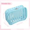 VOCOSTE Klare Kulturtasche, Transparente Make-up-Tasche, PVC, 8,07" x5,91, Blau