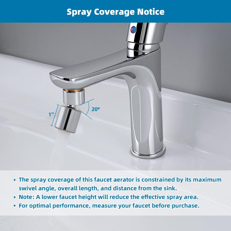 Hibbent NSF/ANSI/CAN 61 Certified Faucet Aerator, CUPC Certification 360° Twist