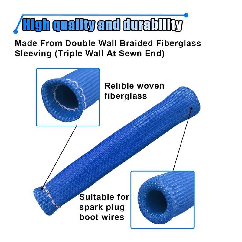 8PCS Spark Plug Wire Heat Shield Sleeve, 1500° Spark Plug