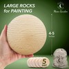 5PCS Extra Large Rocks for Painting, 4.5 Inch, Flat Smooth