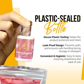 Forabeli Pink Gel Lash Remover for Eyelash Extensions, 15ml, Safe and Gentle Formula, Easy to Apply, Versatile and Efficient