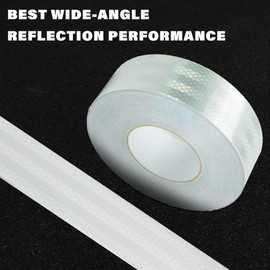 SWRT 2 Inch X 30 FT Reflective Tape Outdoor Waterproof DOT-C2 Fade Resistant White Reflective Tape Strong Adhesive Safety Warning Tape Reflector Conspicuity Tape for Trailer Trucks Bikes