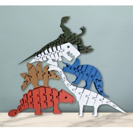 6-Piece Flexible Dinosaur Toy Set Earth Tones – Dinosaur Toys For Kids Bendable