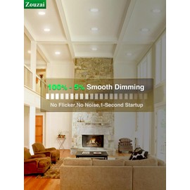 zouzai 20 Pack 4 Inch Ultra-Thin LED Recessed Ceiling Light with Junction Box 5000K Daylight Dimmable Can-Killer Downlight - ETL and Energy Star Certified