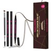 Microblading Eyebrow Pen, Eyebrow Pencils for Women Waterproof, 2-in-1 Hair Like Brow Pen with 4 Fork Tip and Precise Tip for Natural-Looking Brows, Last All Day-4PCS, Dark Brown