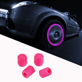 Valve Stem Caps, 4 Pack Universal Glow Car Tire Valve Caps Wheel Rim Dust Cover fits Cars, Trucks, Bikes, Motorcycles, Bicycles