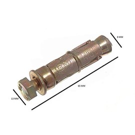 10 x Loose Shield Anchor RAWL Type Bolt Fixings YZP M8 x 60mm Length