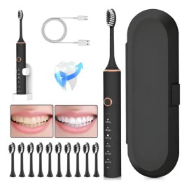 Cepillo Electrico Dental Recargable+10cabezales Gratis+caja