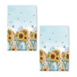 Nreafifi Sunshine Sunflower Kitchen Towels Set of 2 Dish Towels Kitchen Hand Towels Absorbent Quick Dry Microfiber Cloth Dish Towels Drying Towel 18" x 26",