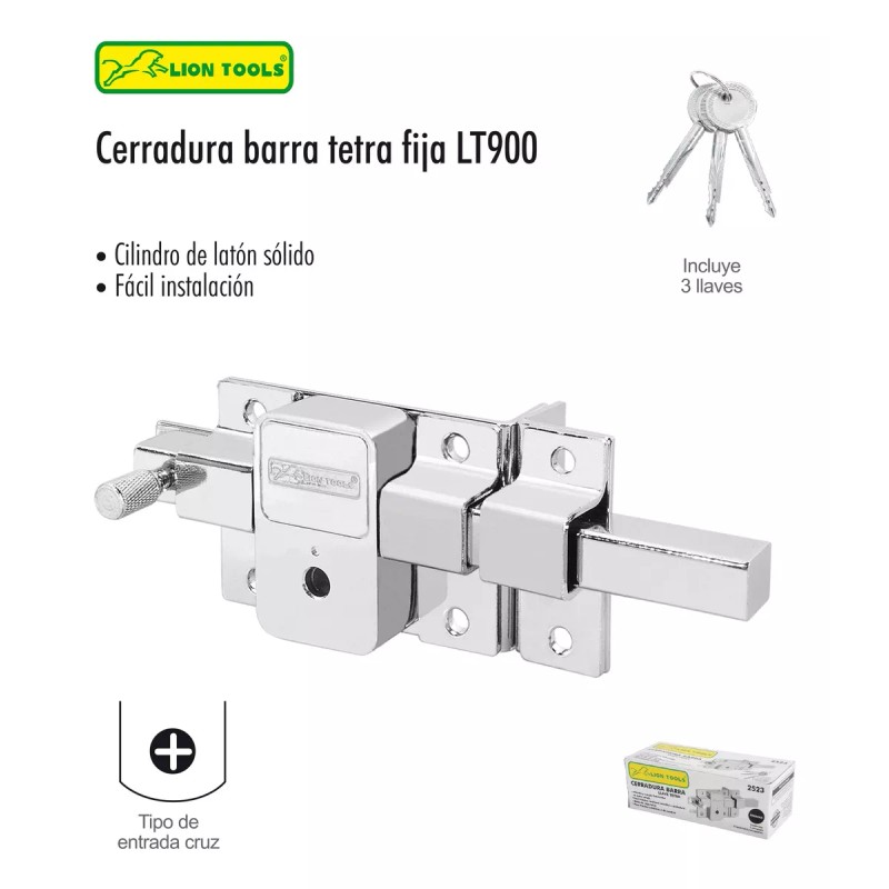 Lion Tools Cerradura Puerta Barra Fija Derecha