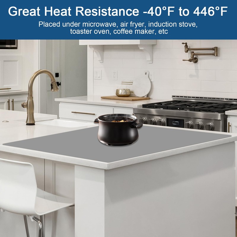 47.2''x23.6''(120cmx60cm) Large Silicone Mat for Kitchen Counter, Non-Slip Heat Resistant