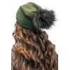 VIVISENCE Women's Hat with Large Bobble in Classic Style, Extended