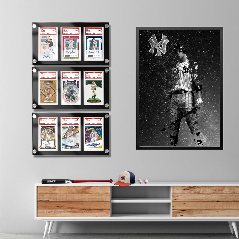 Black 35PT Graded Card Display Wall Mount with Screw -