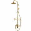 Antique Brass 8-Inch Rainfall Shower System with Hand Shower &