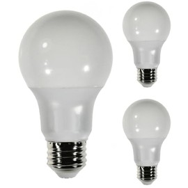Diodesy- A19 LED Light Bulb 8W 800 Lumen E26 Medium Base 5000K Bright White for Bedroom Living Room Lamp Home Light Bulb 120V CRI80 230° Beam Angle Damp Rated White Finish Pack of 3