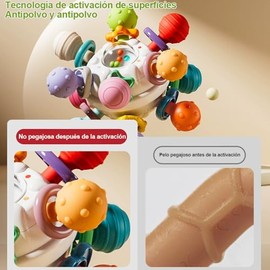 2PCS Sonajero Masticar Juguetes, Juguete Montessori para Dientes y Encías, Libre de BPA, Juguetes Sensoriales de Manhattan para Niños, Regalos para Cumpleaños, Navidad
