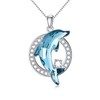 TOUPOP Dolphin Gifts for Women 925 Sterling Silver Dolphin Pendant