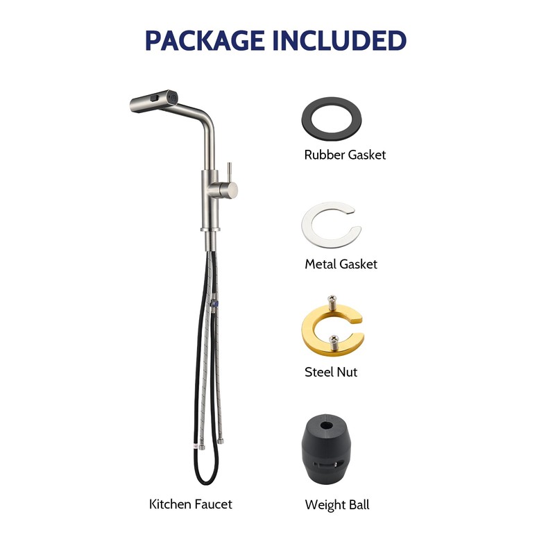 Kitchen Faucet with Pull Down Sprayer,Brushed Nickel Waterfall Single Hole