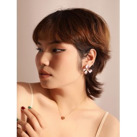 OJERRY Statement Pink Pastel Flower Stud Earrings for Women, Floral Earrings Jewelry Accessories Romantic Cool Gifts for Her Women in Their 20s 30s