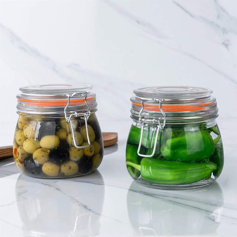 Hovico 25 oz Glass Jars With Airtight Lids And Leak