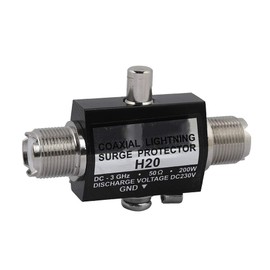 ASHATA Coaxial Protector, MJ to MJ All Band Lightning Protection, Surge Protection, 200 W Coaxial Flash Surge Protection, Antenna Arrestor Lightning Arrestor Lightning Arrestor 200 W