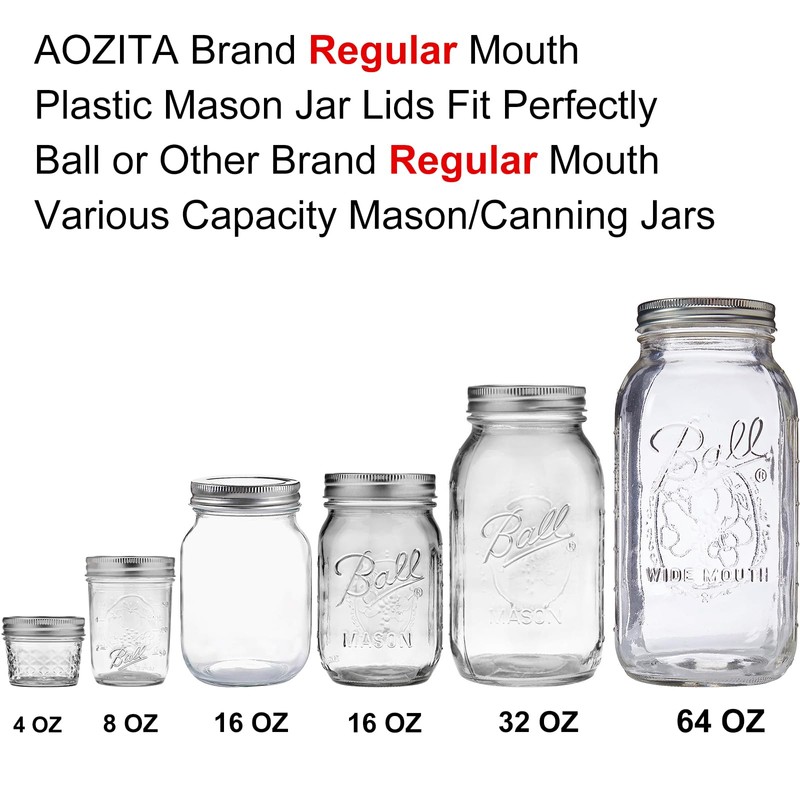 AOZITA 10 Pack REGULAR Mouth Mason Jar Lids for Ball,