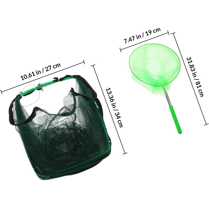 2 Juegos Trampa para Peces Plegable Poligonal Red de Nylon