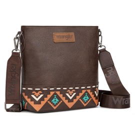 Wrangler Crossbody Purses for Women Cross Over Aztec Shoulder Bag Medium Handbag Messenger Bag WG297-8360CF