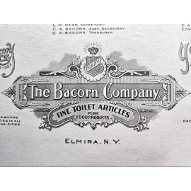 THE BACORN COMPANY - 1917 letterhead  Old Doc Forkola - beauty products Elmira
