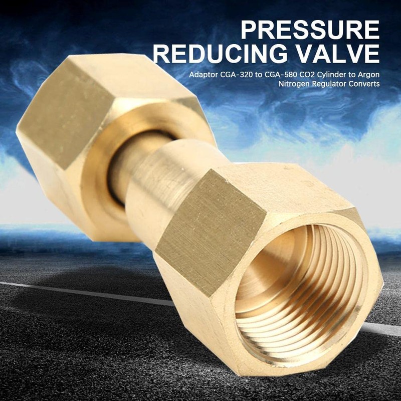 Brass Cylinder Adaptors, Thread CGA580 to CGA320 CO2 Cylinder Inlet