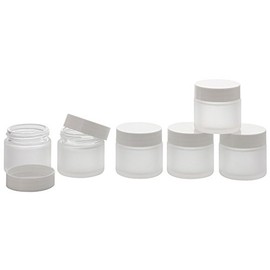 Matt Glass Jar 30 ml with Lid, Empty Kosmetex Glass Cream Jar, Cosmetic Jar, 6 x 30 ml Matt Glass White Lid