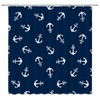 BSTDS Anchor Pattern Shower Curtain Nautical Theme Navy Blue White