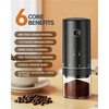 CEVING First Grind-While-Charging Rechargeable Coffee Grinder, 1.7X Faster Grinding with
