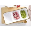 Pampa Bay Porcelain with Titanium Finish 3-Section Serving Tray Platter
