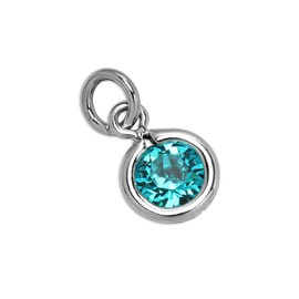jewellerybox Sterling Silver & Zircon 5mm Round CZ Crystal December Birthstone Charm