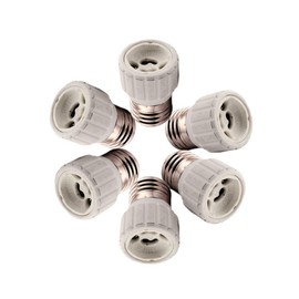 DEMASLED E26 to GU10 Adapter Edison Screw Socket to GU10 Bayonet Base Adapter, Ceramic Socket Converters for Halogen Bulb, LED Spot Light, 660W/250V - 6 Pack