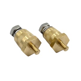 1 Pair Battery post terminals,Brass M6 Extender Bolt Terminals for Positive and Negative Standard Battery Posts of Cars, Boats, Batteries